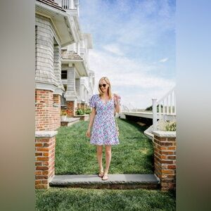 Lilly Pulitzer Blaire Stretch Ruffle Short Sleeve Dress Multi Hottie Dottie